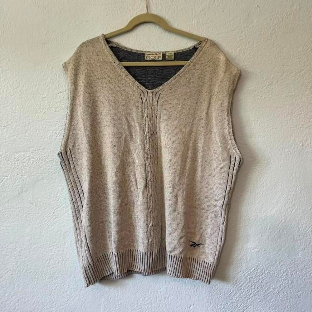 Reebok Men's Grey and Blue Jumper
